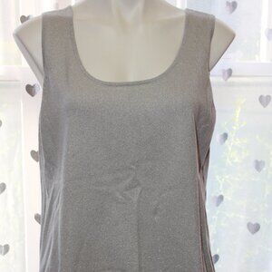 #313 Chico's Grey Silver Shiny Dressy Tank Size 3 (16)